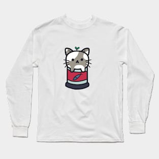 cute cat in a can design Long Sleeve T-Shirt